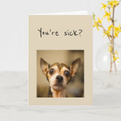 Bist du krank? Noooo wird bald gut Spaß Chihuahua  Karte (Gelbe Blume)