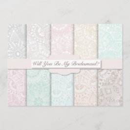 Bist du meine Bridesmaid? Rustikale Vintage Spitze Einladung
