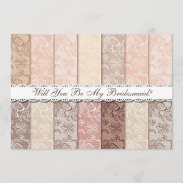 Bist du meine Bridesmaid? Rustikale Vintage Spitze Einladung