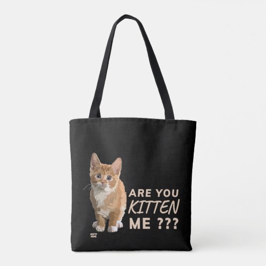 "BIST DU MICH KURZ?" niedliche Katzenjammer Tasche (Rückseite)