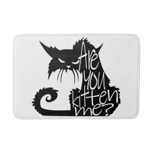 Bist du mir kitten? Beängstigende Schwarze Katze Badematte (Vorderseite)