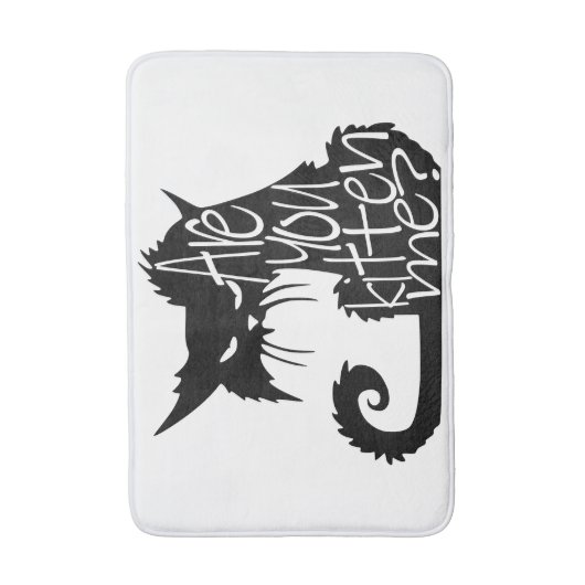 Bist du mir kitten? Beängstigende Schwarze Katze Badematte (Vorderseite Vertikal)