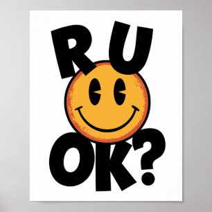 Bist du Ok Smiley-Gesicht Mental Health Design Auf Poster