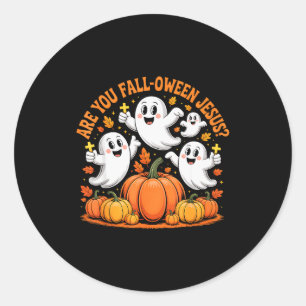 Bist du Oween Jesus Halloween Christus gefallen Runder Aufkleber