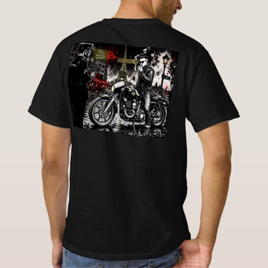 "Bist du Psychobilly oder Biker?" T-Shirt (Rückseite)