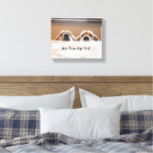 Bist du schon auf? Golden Retriever Leinwanddruck (Insitu (Schlafzimmer))