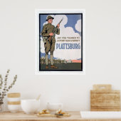 Bist du zur Verteidigung ausgebildet? (US02066) Poster (Küche)