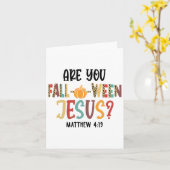 Bist du zwischen Jesus Funny Pumpkin Christlich? Karte (Gelbe Blume)