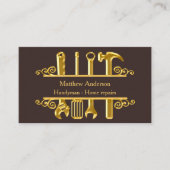 Bistre braune Goldwerkzeuge Zuhause repariert Foto Visitenkarte (Vorderseite)