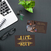 Bistre braune Goldwerkzeuge Zuhause repariert Foto Visitenkarte