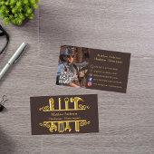 Bistre braune Goldwerkzeuge Zuhause repariert Foto Visitenkarte