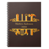 Bistre braune Goldwerkzeuge Zuhause repariert Gesc Notizblock (Vorderseite)