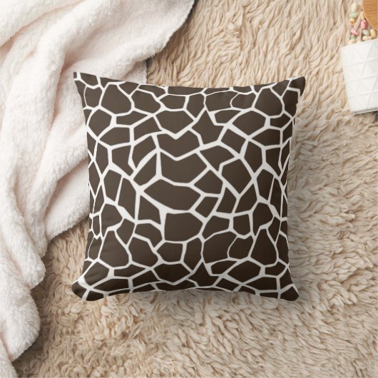 Bistre Brown Giraffe Animal Print Kissen (Decke)