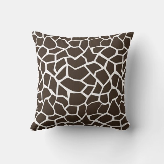 Bistre Brown Giraffe Animal Print Kissen (Rückseite)