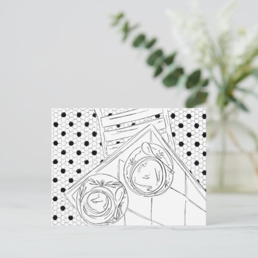 Bistro Bistro - Karte Schwarz/Weiß (Stehend Vorderseite)