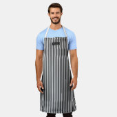 Bistro Feinschmecker Schwarz-Weiß Café Muster Schürze (Getragen)