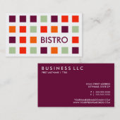 BISTRO (Mod-Quadrate) Visitenkarte (Vorne/Hinten)