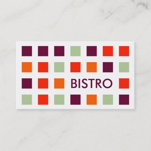BISTRO (Mod-Quadrate) Visitenkarte (Vorderseite)