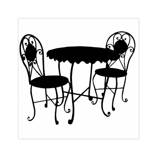 Bistro Patio Möbel Silhouette Originelle Kunst Gummistempel (Prägung)