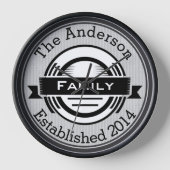 Bistro Style Ästhetische Familienname Retro-Logo Wanduhr (Vorderseite)