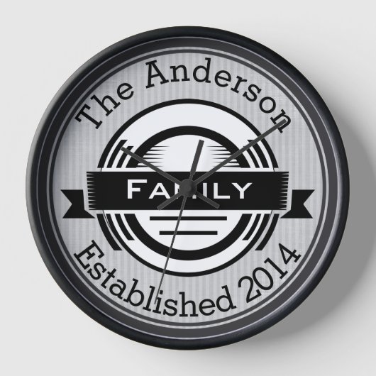 Bistro Style Ästhetische Familienname Retro-Logo Wanduhr (Vorderseite)