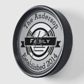 Bistro Style Ästhetische Familienname Retro-Logo Wanduhr (Winkel)