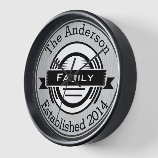 Bistro Style Ästhetische Familienname Retro-Logo Wanduhr (Winkel)