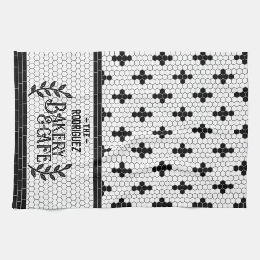 Bistro Tile Personalisierte Küche Handtuch (Horizontal)