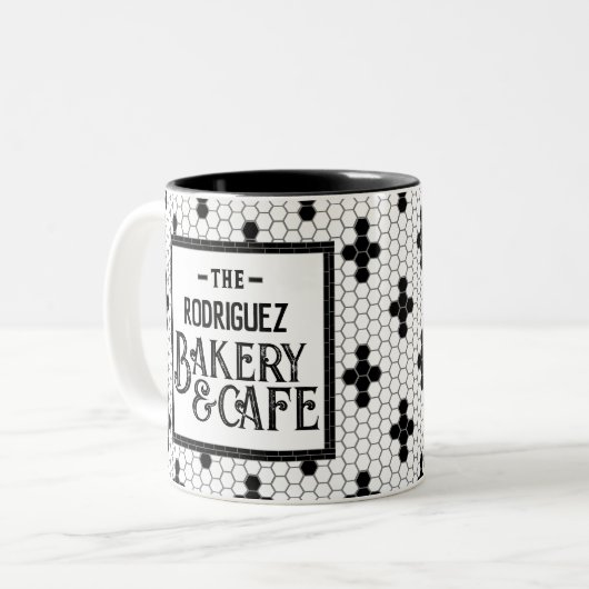 Bistro Tile Personalisierte Mug Zweifarbige Tasse (Vorderseite Links)