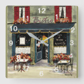 Bistro Wall Clock Quadratische Wanduhr (Vorderseite)