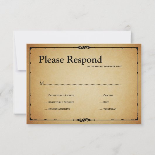 Bistro Wedding rsvp Karte (Vorderseite)
