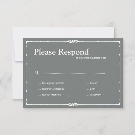 Bistro Wedding rsvp Karte (Vorderseite)