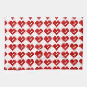 Bit-Liebe des Pixel-Herz-8 Geschirrtuch (Horizontal)