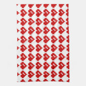 Bit-Liebe des Pixel-Herz-8 Geschirrtuch (Vertikal)