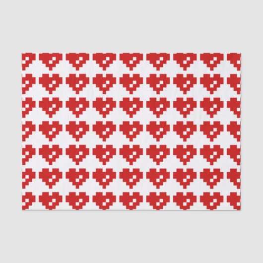 Bit-Liebe des Pixel-Herz-8 Seidenpapier (Vorderseite)