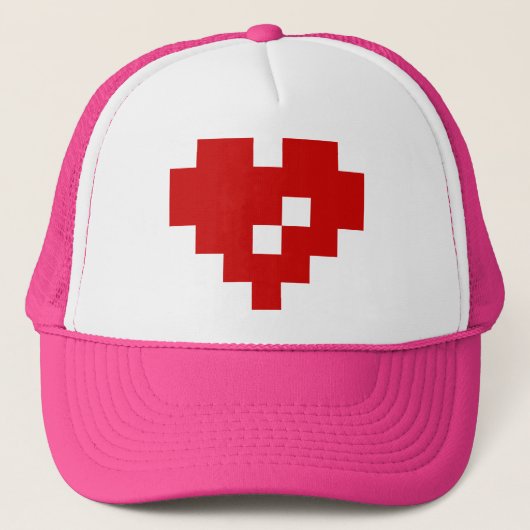 Bit-Liebe des Pixel-Herz-8 Truckerkappe (Vorderseite)
