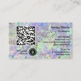 Bit Me QR Code Wir akzeptieren Bitcoin Logo Glitze Visitenkarte