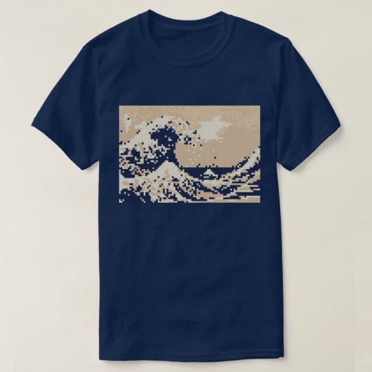 Bit-Pixel-Kunst des Pixel-Tsunami-8 T-Shirt (Design vorne)