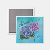 Bitachon Blue Rose Magnet (Vorderseite/Rückseite)