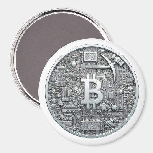 BitCap BitCoin Silver Magnet (Vorderseite/Rückseite)