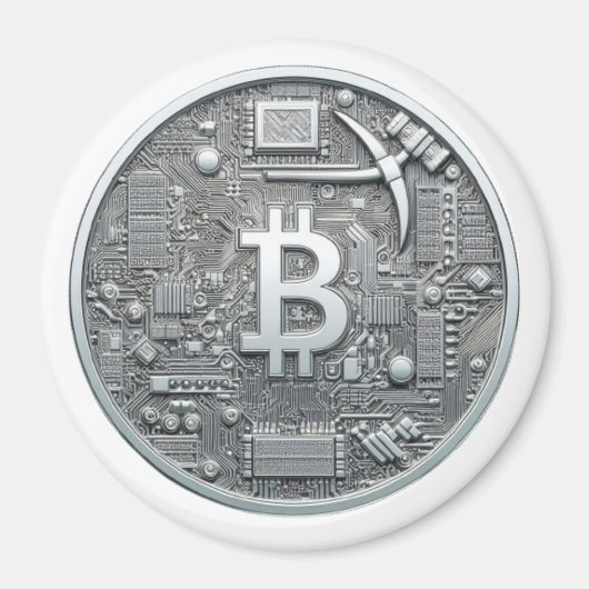 BitCap BitCoin Silver Magnet (Vorne)