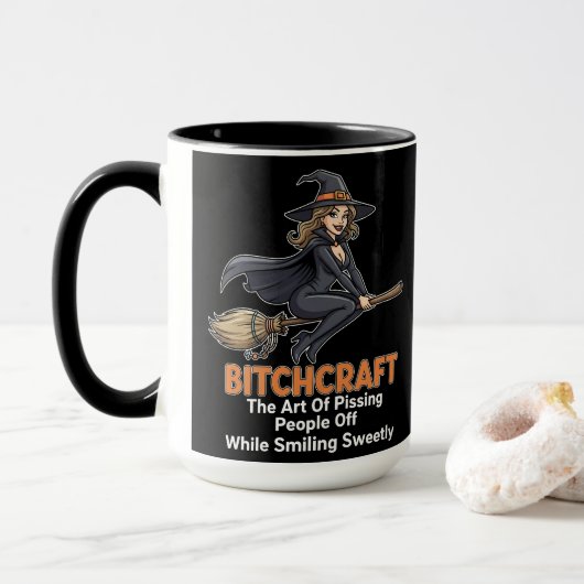"BITCHCRAFT" | Funny Word Definition Tasse (Mit Donut)