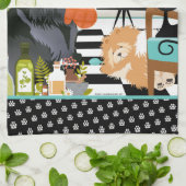 BITCHEN KITCHEN cute dog cooking Geschirrtuch (Gefaltet)
