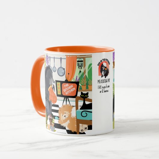 BITCHEN KITCHEN measure 1 1/2 cups dog cute mug Tasse (Vorderseite Links)