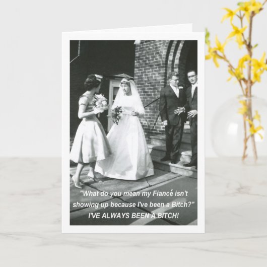 Bitchy Bride to Ehemann - FUNNY Karte (Gelbe Blume)