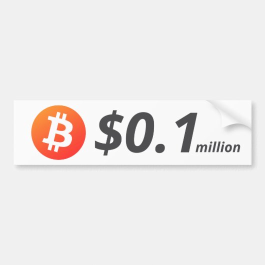 Bitcoin $ 0,1 Mio. (100 Mio. $) eine Million Autoaufkleber (Vorne)