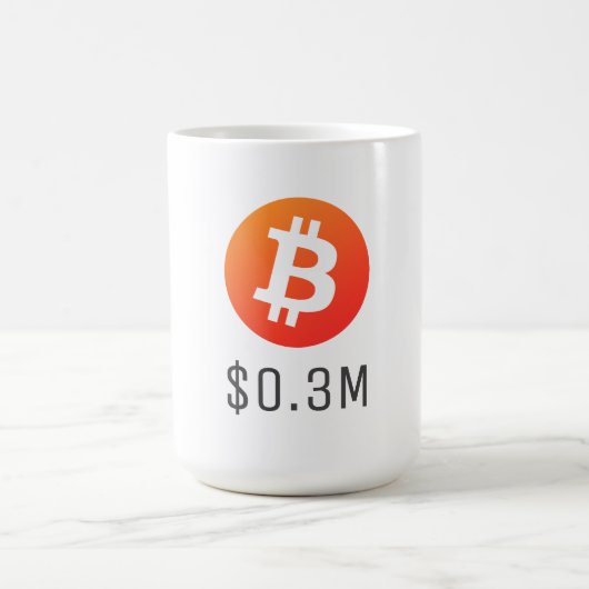 Bitcoin $0,3 Millionen (300 Millionen Dollar) eine Verwandlungstasse (Zentrum)