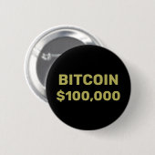 Bitcoin 100000 Feier Button (Vorne & Hinten)