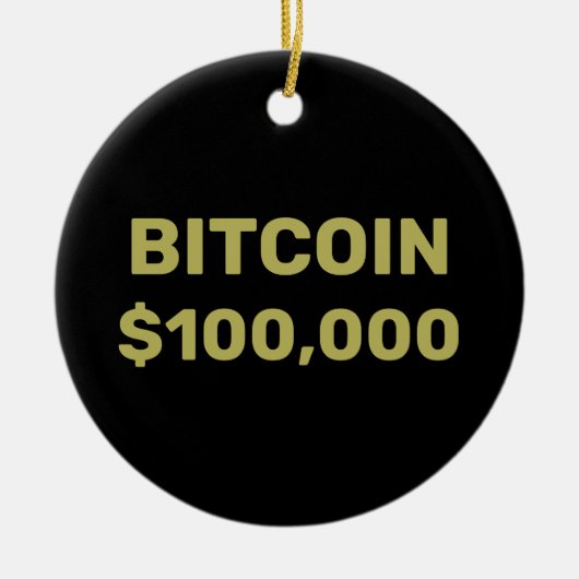 Bitcoin 100000 Feier Keramik Ornament (Vorne)