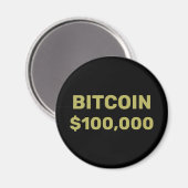 Bitcoin 100000 Feier Magnet (Vorderseite/Rückseite)